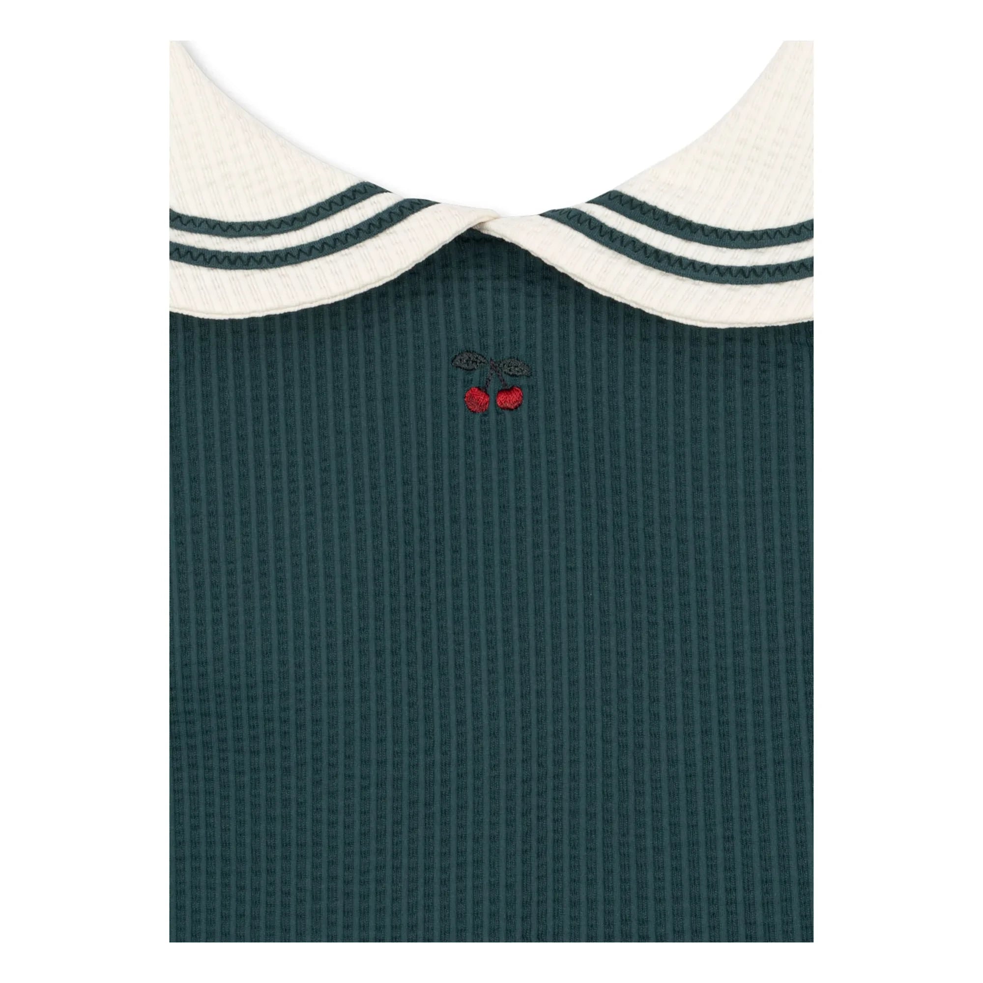 Konges Sløjd - Bañador acanalado de fibra reciclada Sailor | Verde oscuro