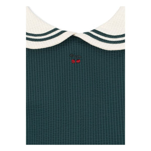Konges Sløjd - Bañador acanalado de fibra reciclada Sailor | Verde oscuro