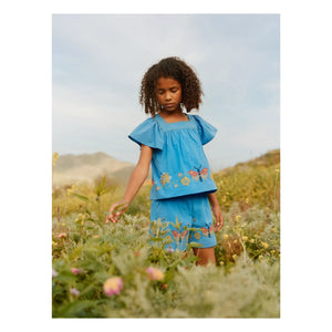 Molo - Ally Butterflies Shorts de Algodón Orgánico | Azul