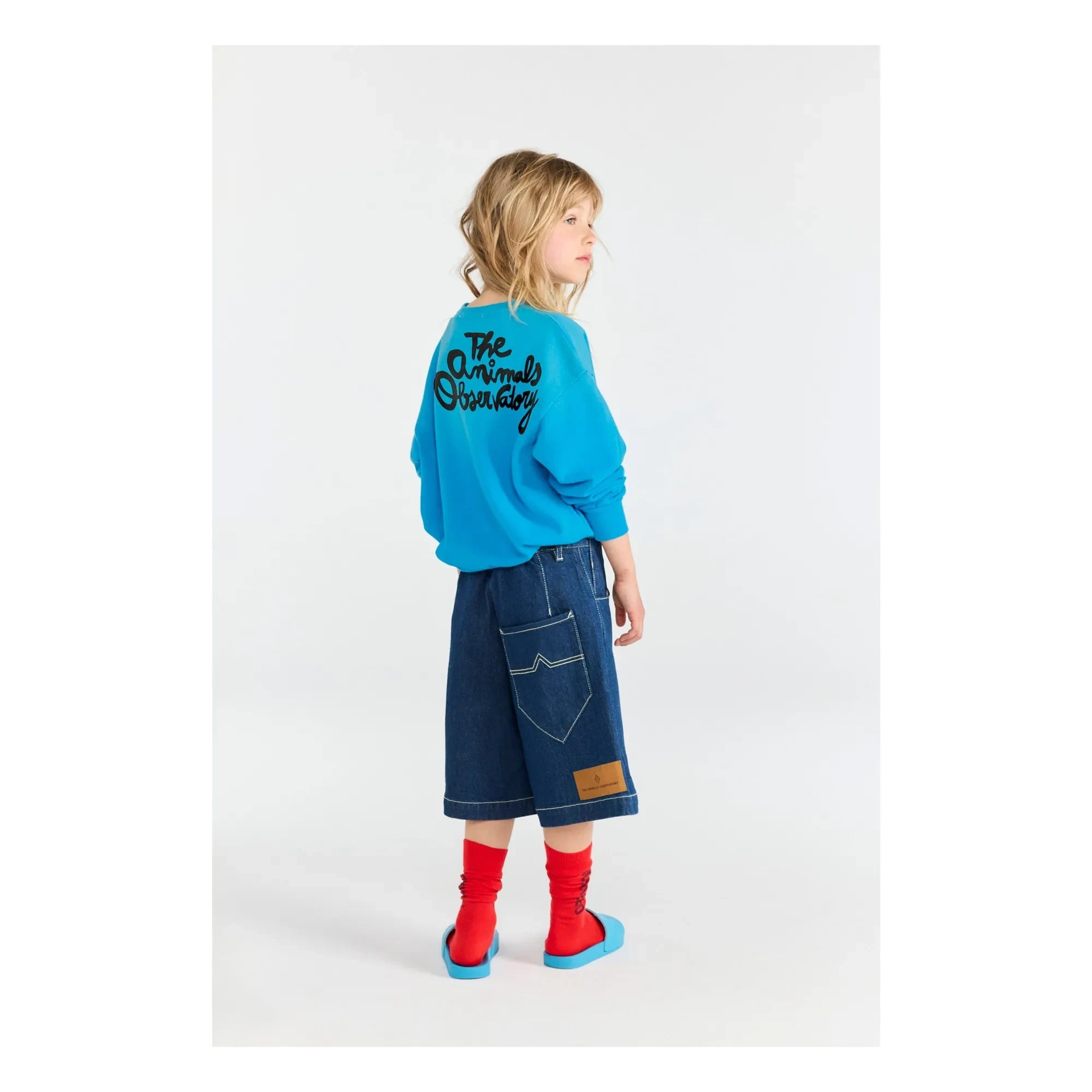 The Animals Observatory - Shorts de algodón orgánico denim Muntjac | Denim crudo