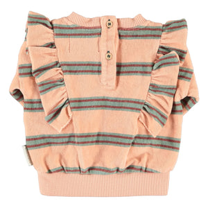 Piupiuchick - Çizgili Organik Pamuklu Sweatshirt | Pembe