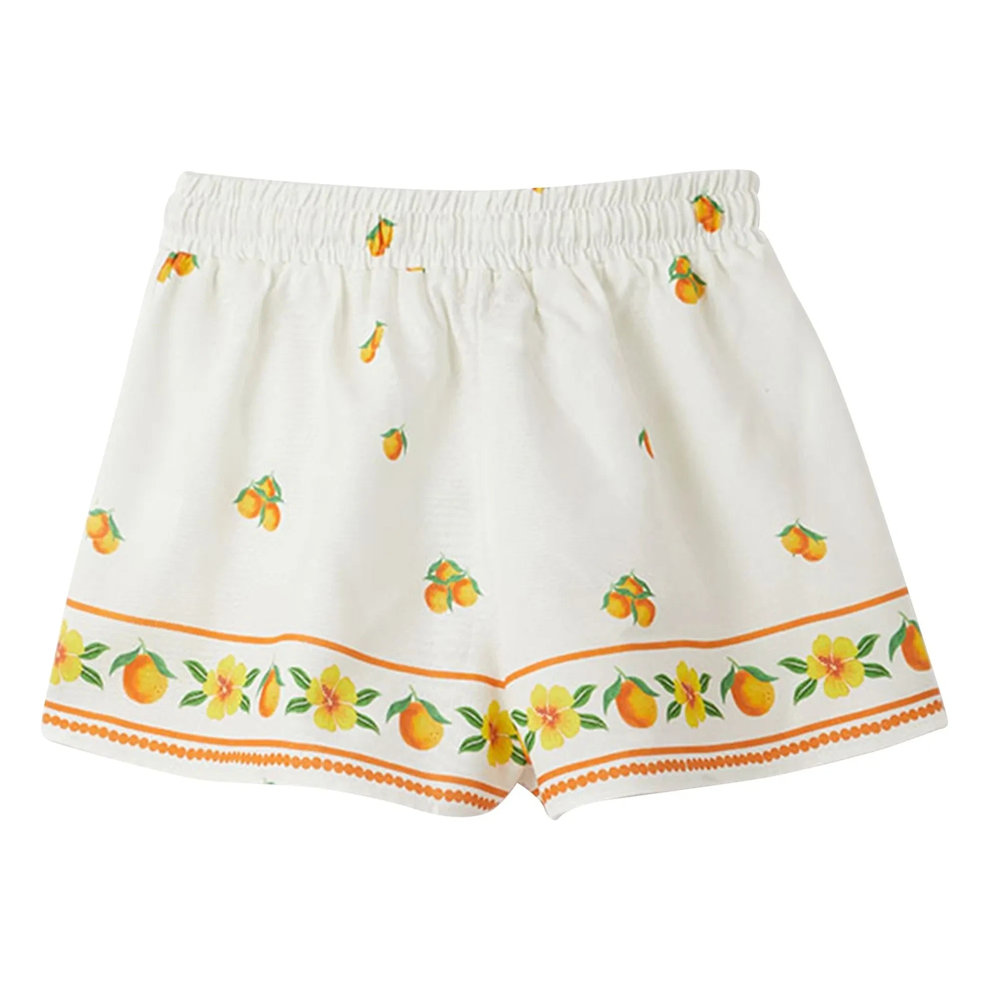 Fábula - Shorts con cordones naranjas | Blanco