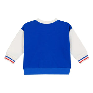 Petit Bateau - Chaqueta Colorblock Teddy | Azul rey