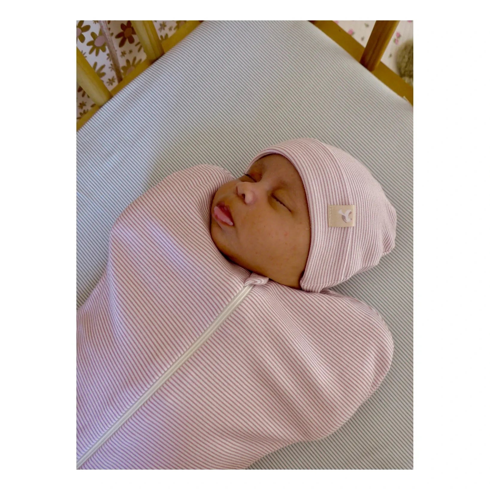 Tante Reine - Çizgili kundak çantası | Şeker pembesi