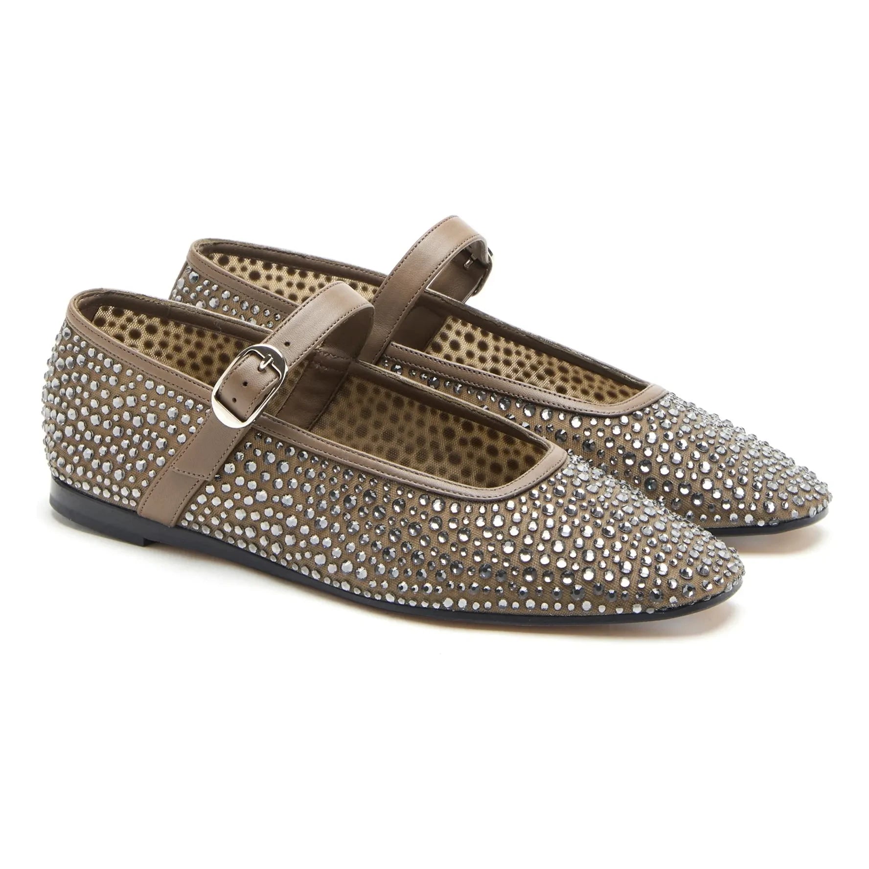 Le Monde Beryl - Bailarinas Mary Jane de malla y cristal | Beige