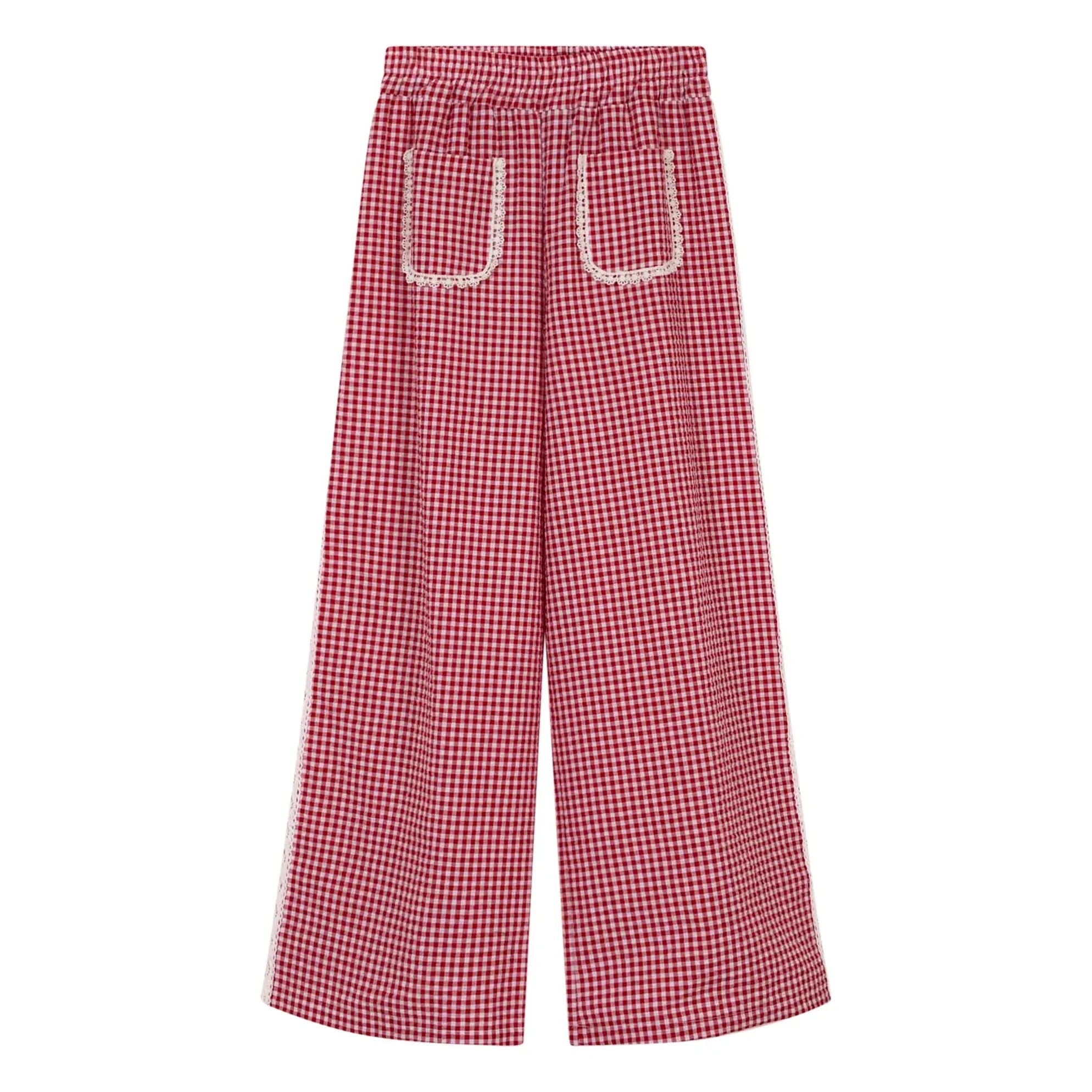 Indee - Pantalones Vichy de Vanuatu | Rojo