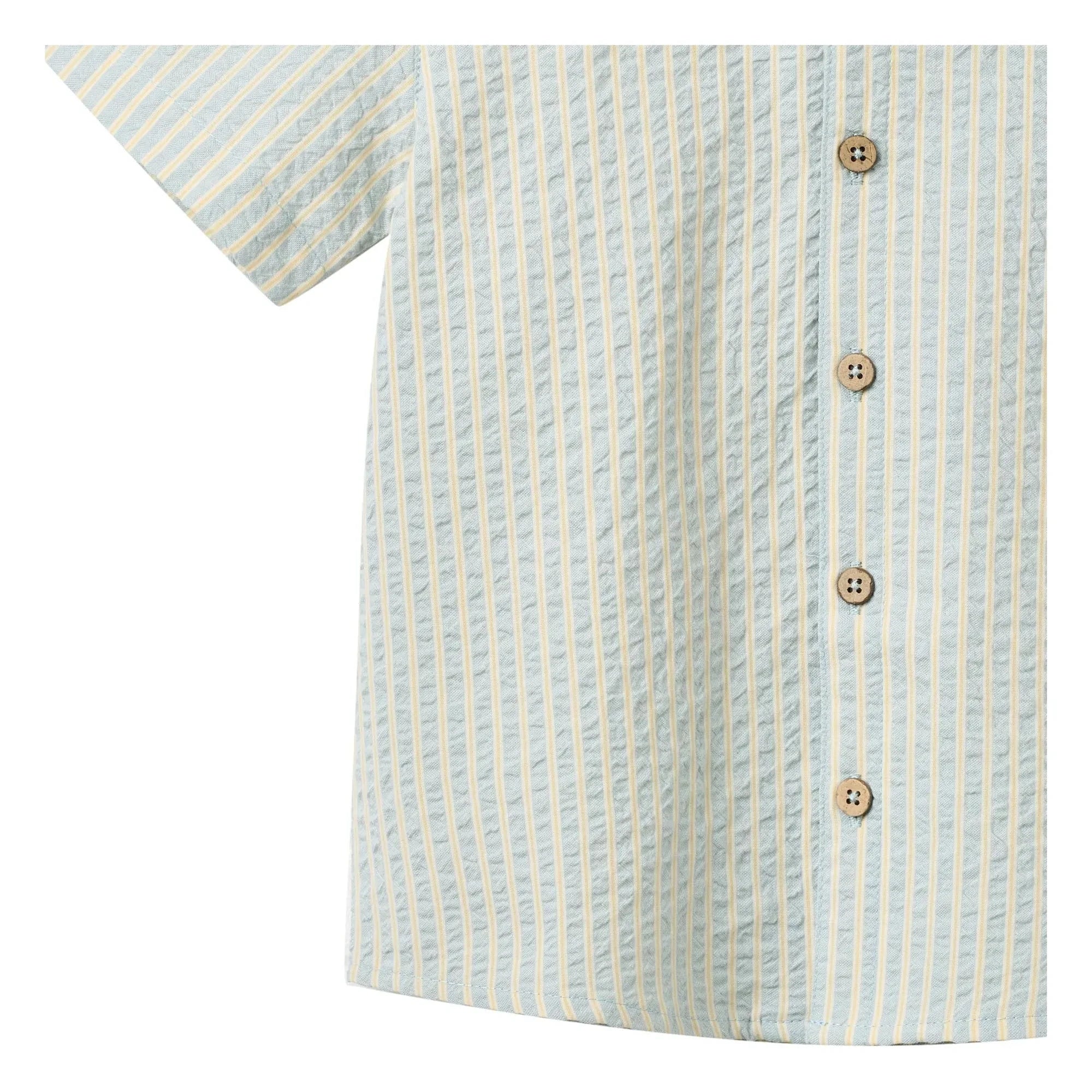 Wheat - Camisa de algodón orgánico a rayas Anker | Azul claro