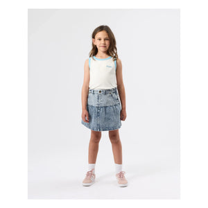Goldie + Ace - Falda Vaquera Peplum | Azul