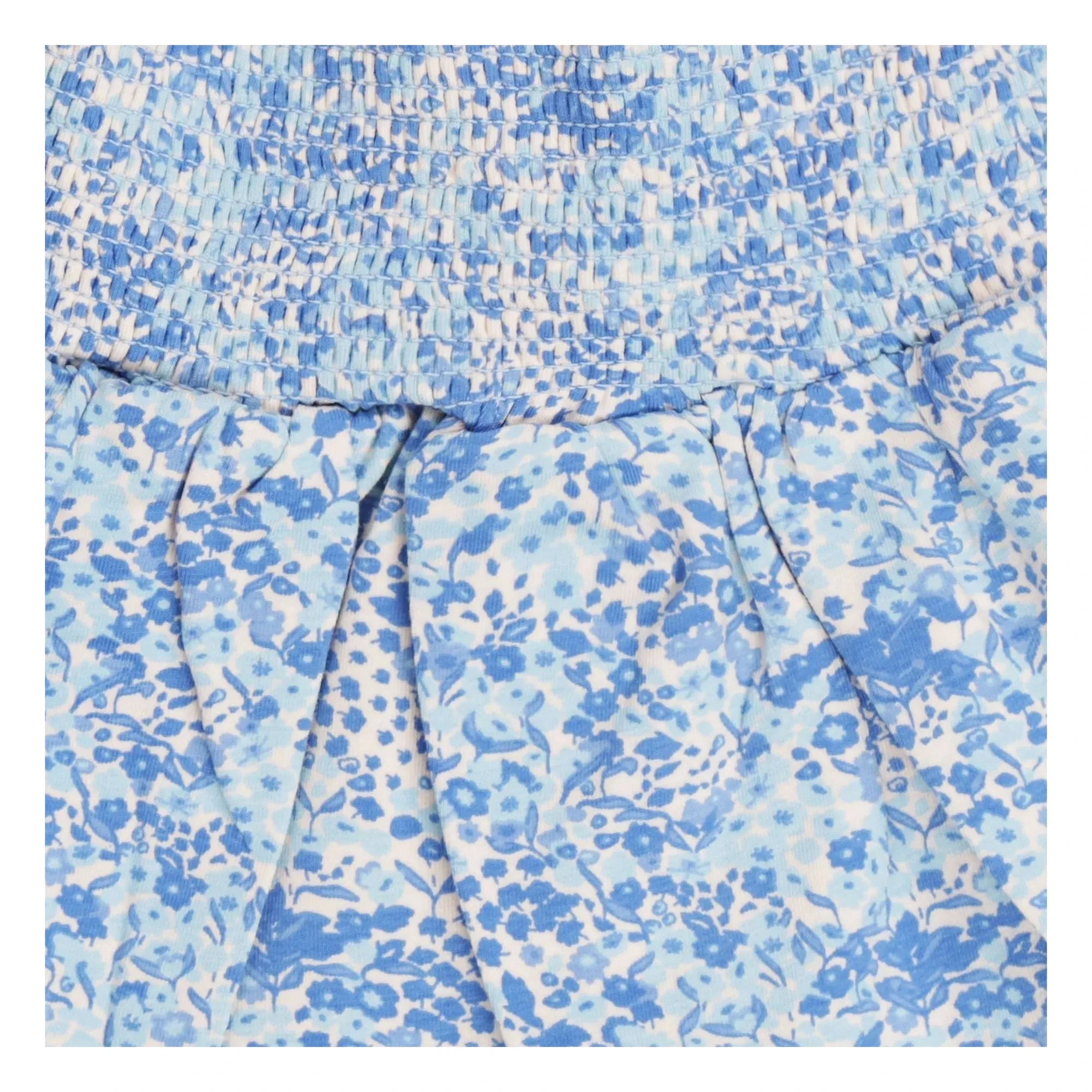 Tumble N'Dry - Falda con Volantes y Estampado Floral de Algodón Orgánico | Azul Claro