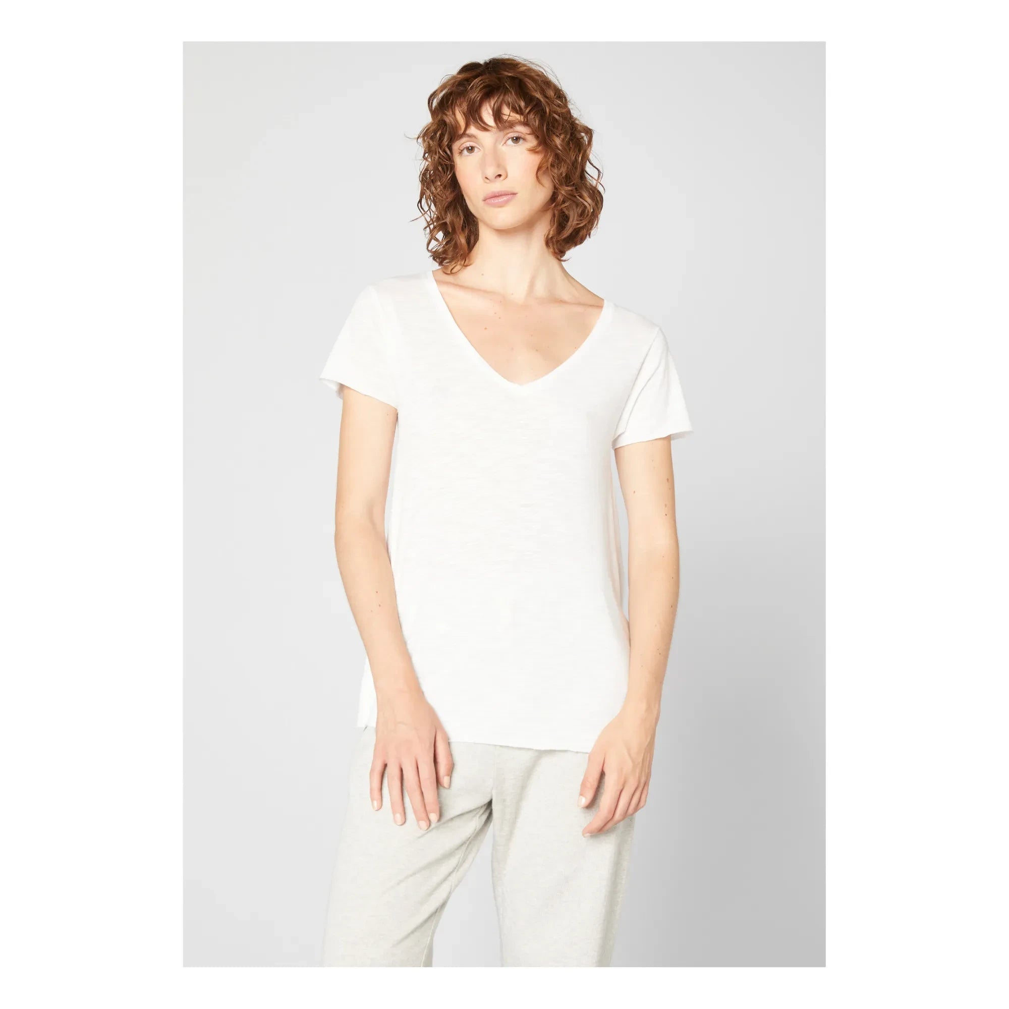 American Vintage - Camiseta de cuello de pico Jacksonville | Blanco