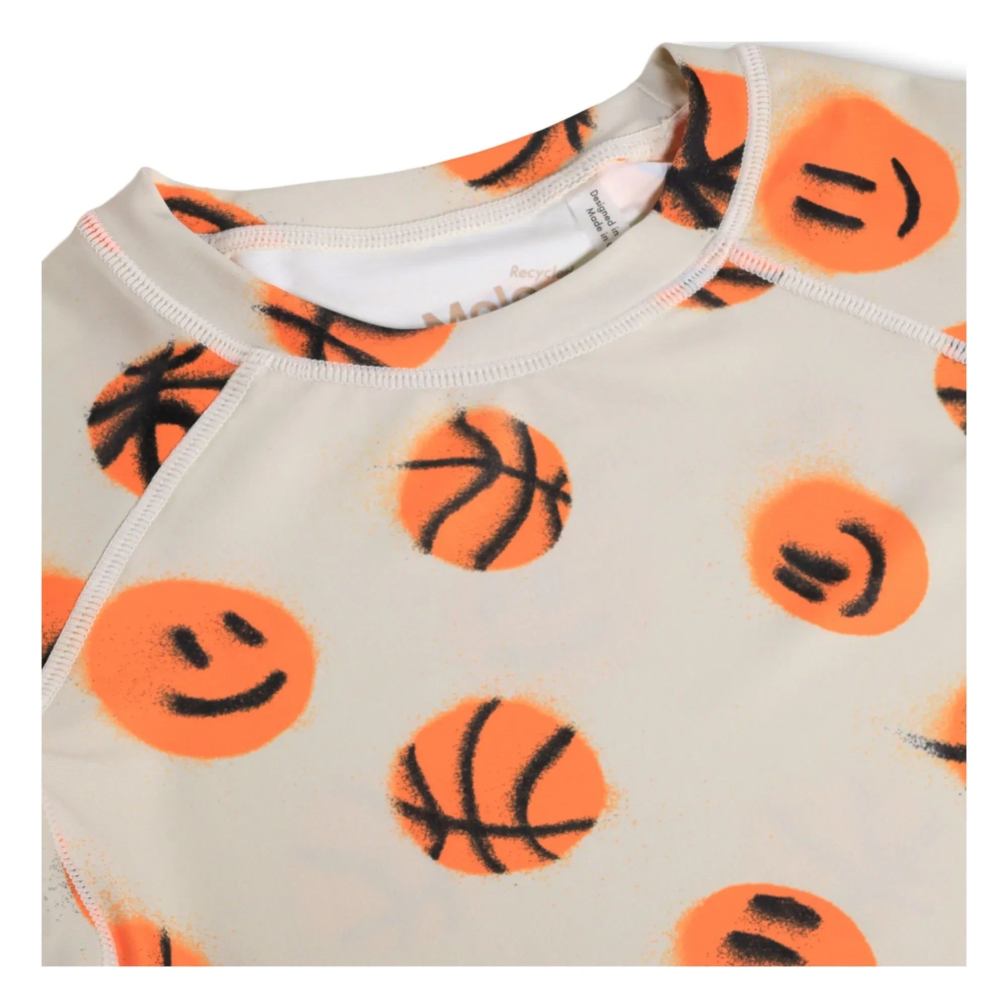Molo - Camiseta con protección UV Neptune Basketballs Fibras Recicladas | Beige