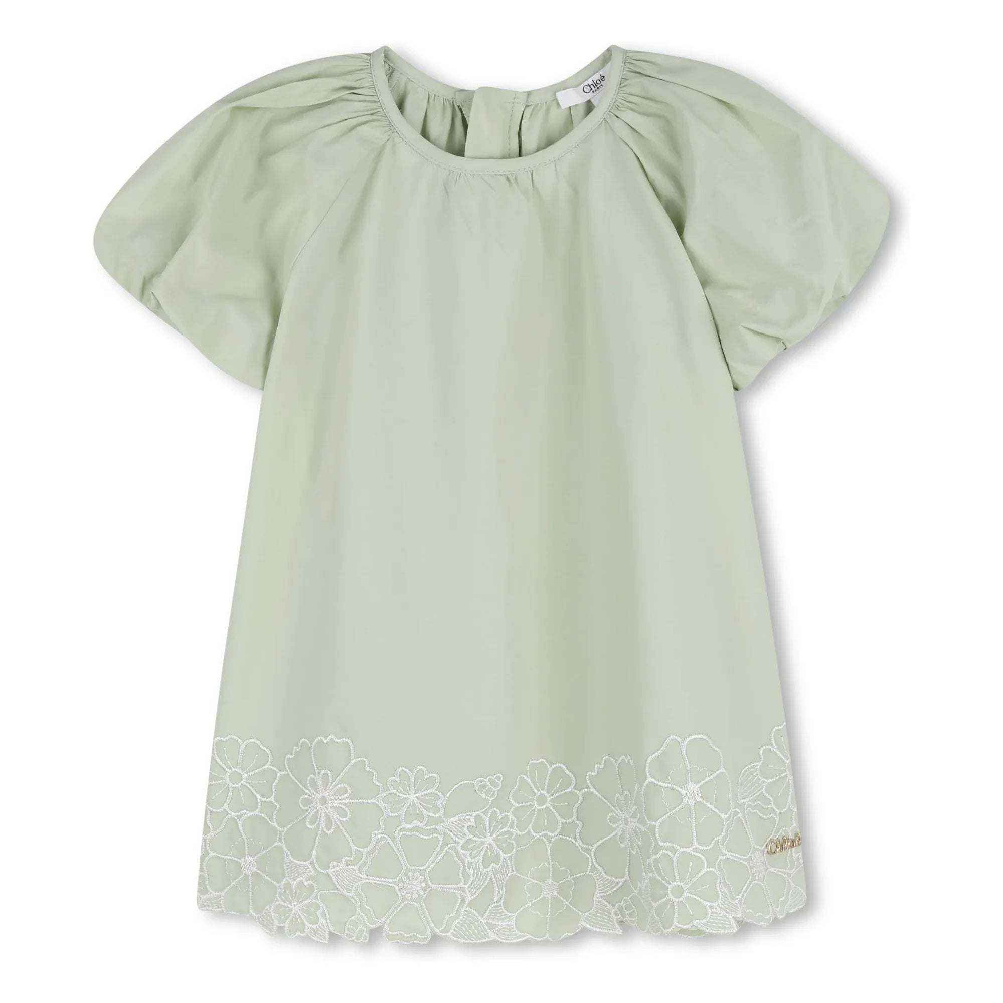 Chloé - Vestido de popelín de algodón orgánico | Verde menta