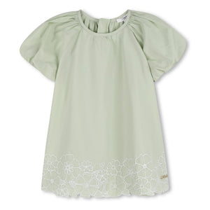 Chloé - Vestido de popelín de algodón orgánico | Verde menta