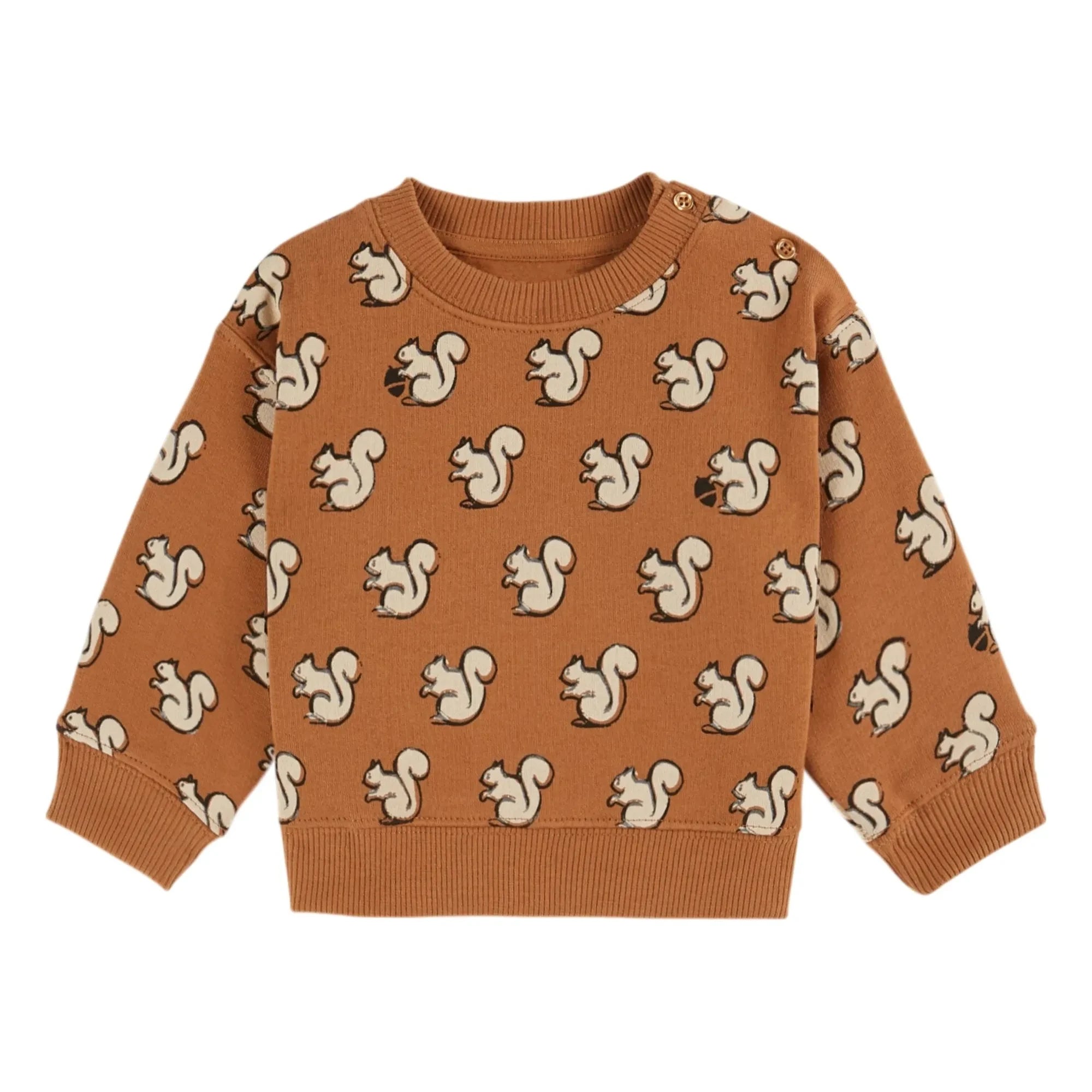Emile et Ida - Sudadera de algodón orgánico con ardillas | Caramelo