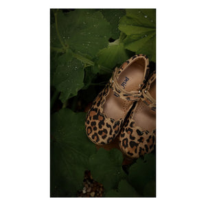 Petit Nord - Merceditas con forma de concha y estampado de leopardo | Marrón