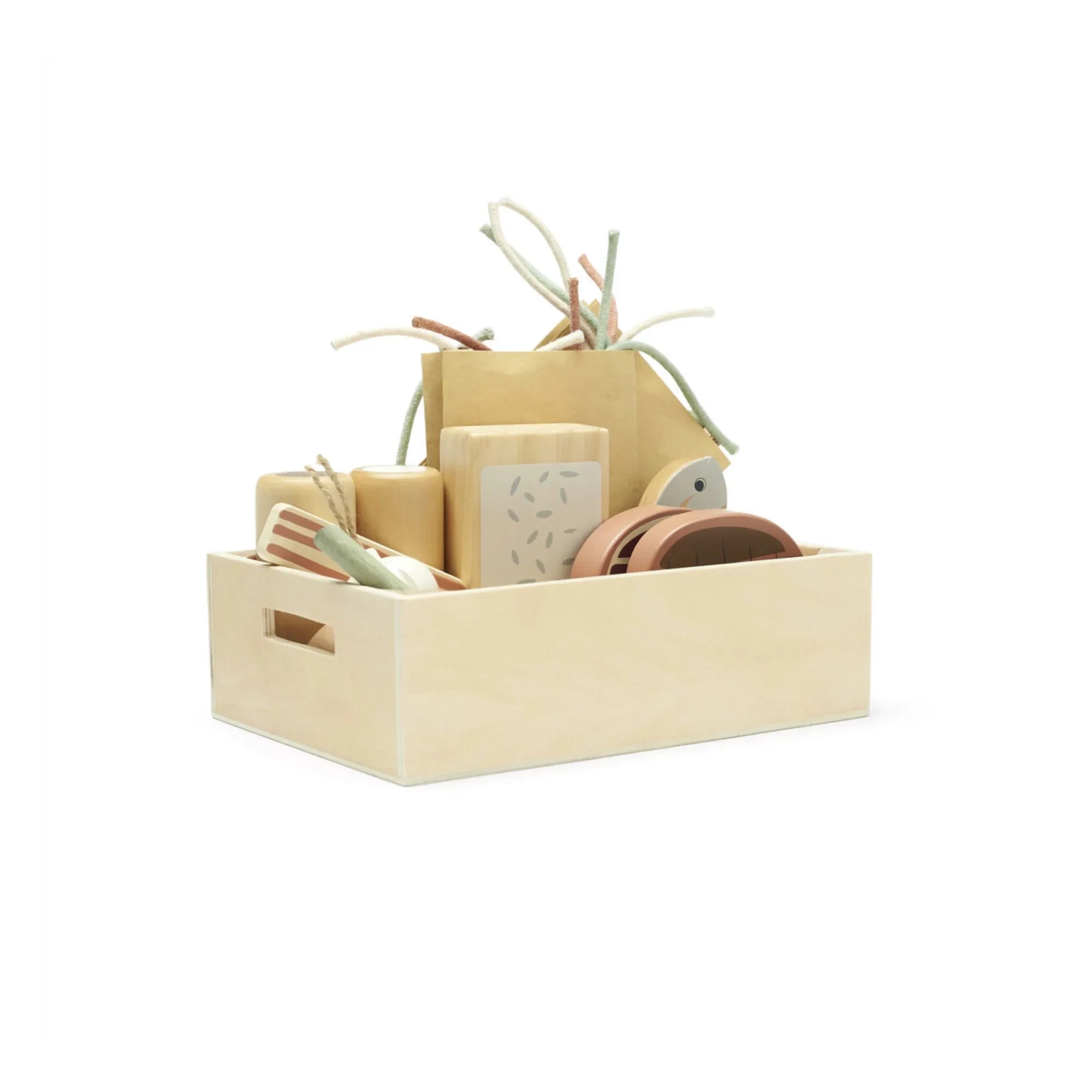 Kid's Concept - Caja de madera con alimentos de juguete