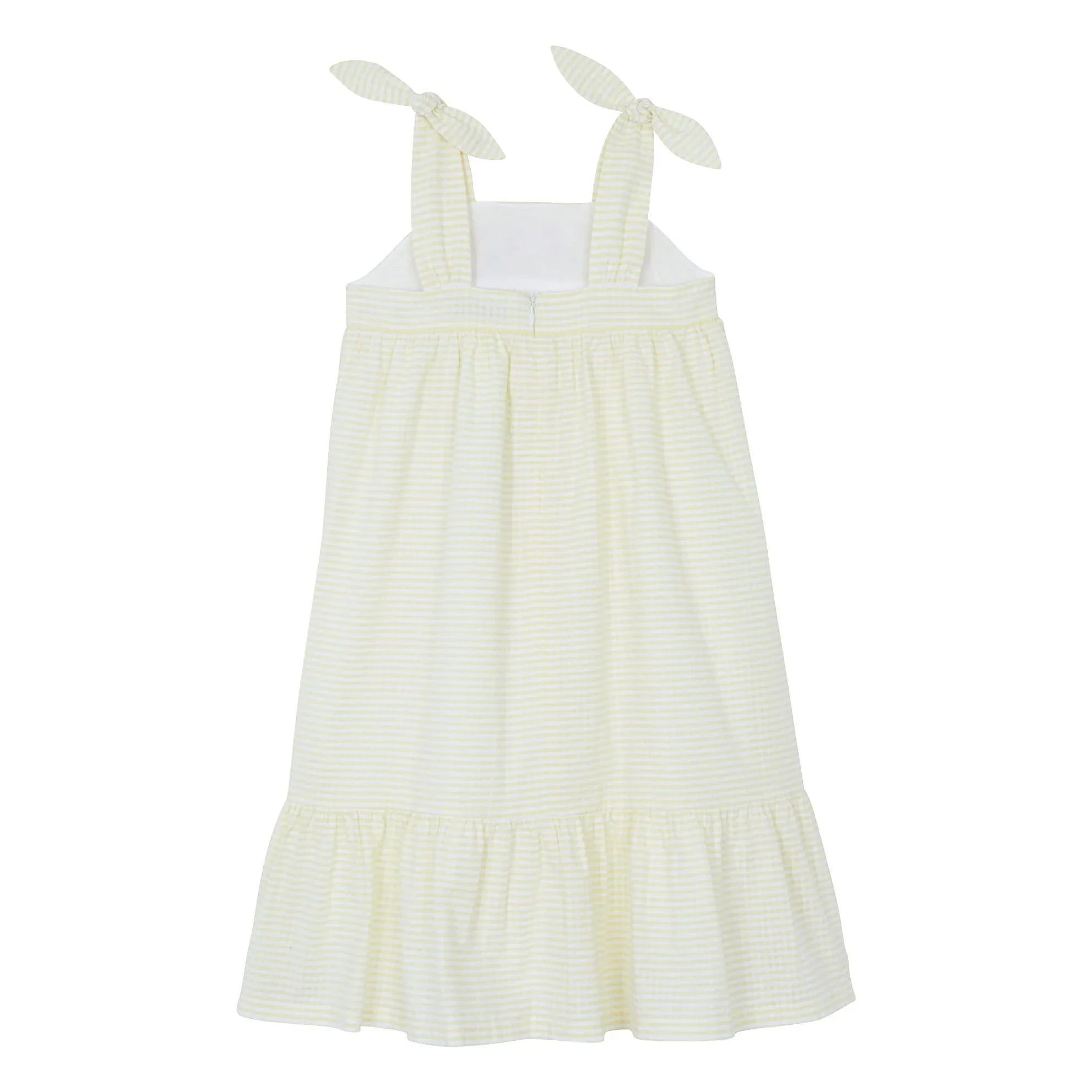 Tartine et Chocolat - Vestido sin tirantes bordado a rayas | Amarillo