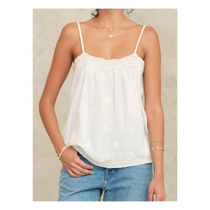 M.A.B.E. - Camiseta de algodón bordada Livie | Crudo