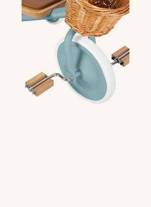 Banwood - Bicicleta de tres ruedas de metal y madera | Teal Azul