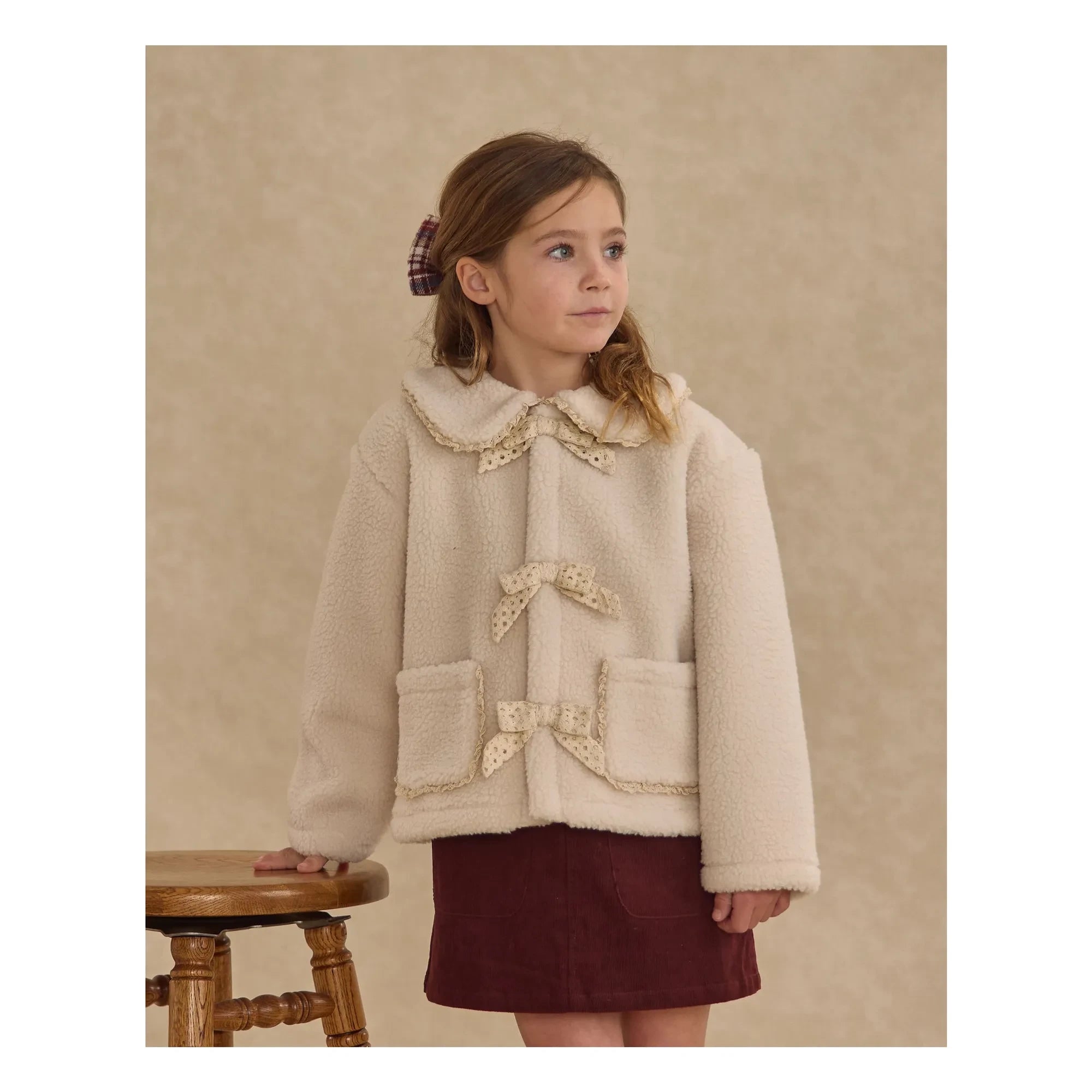 Rylee + Cru - Chaqueta sherpa crudo