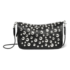 Jérôme Dreyfuss - Bolso Bobi S, piel de cabra moteada, plata | Negro