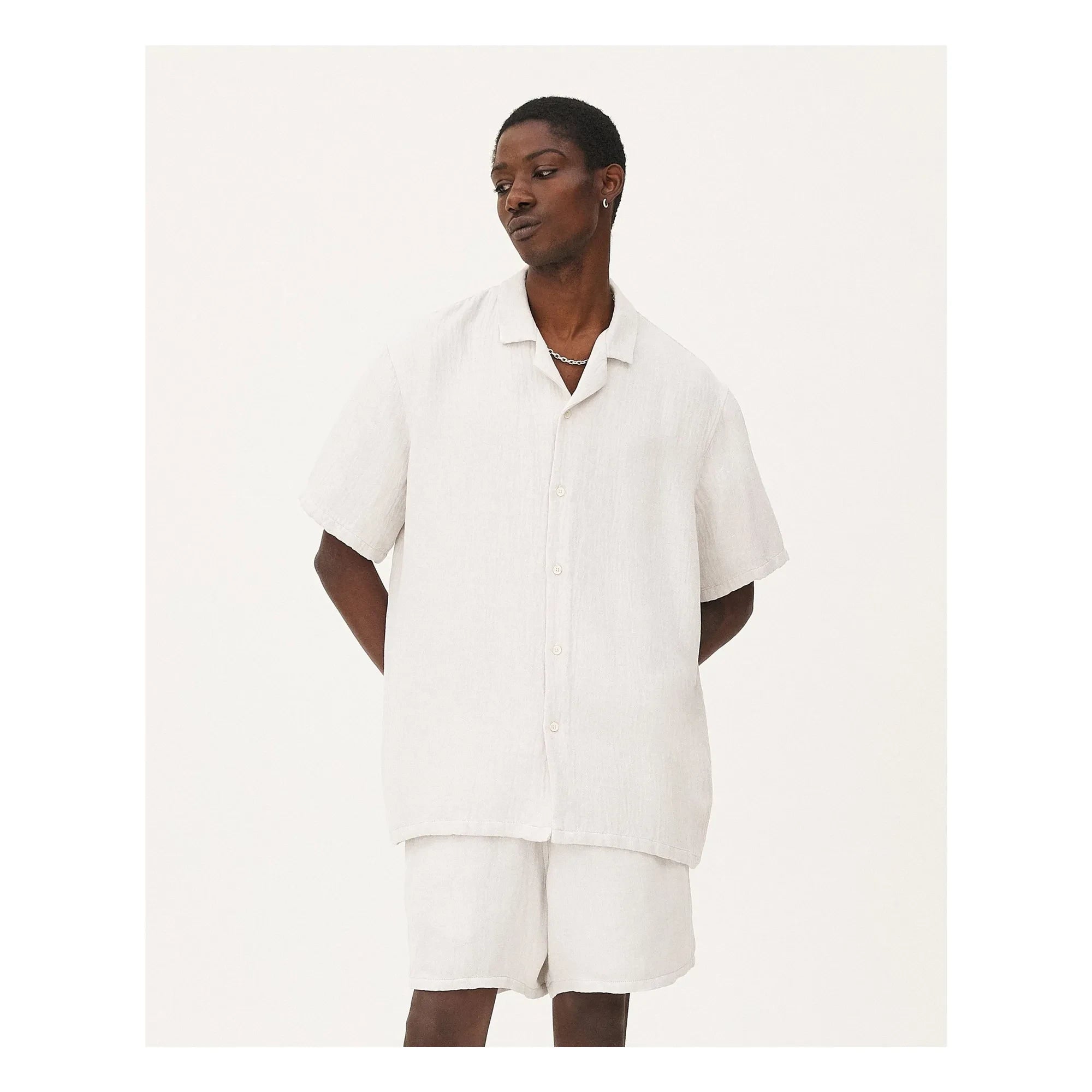 Noyoco - Camisa de lino Orleans | Gris claro