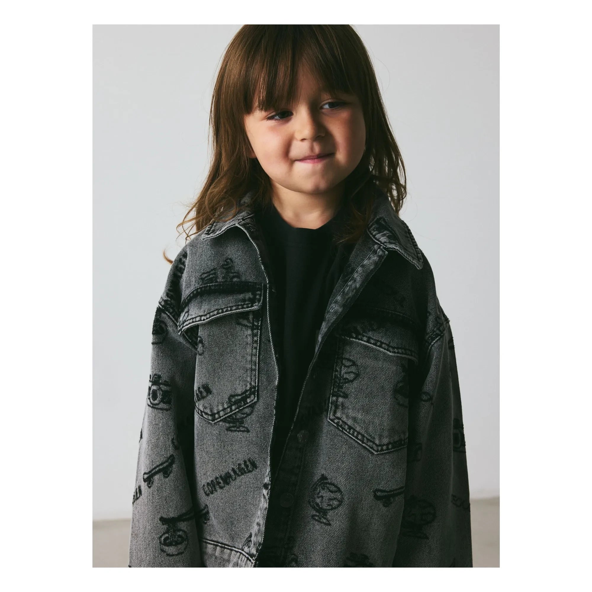 brunobruno nation - Chaqueta vaquera de algodón orgánico Lou Voyage | Gris