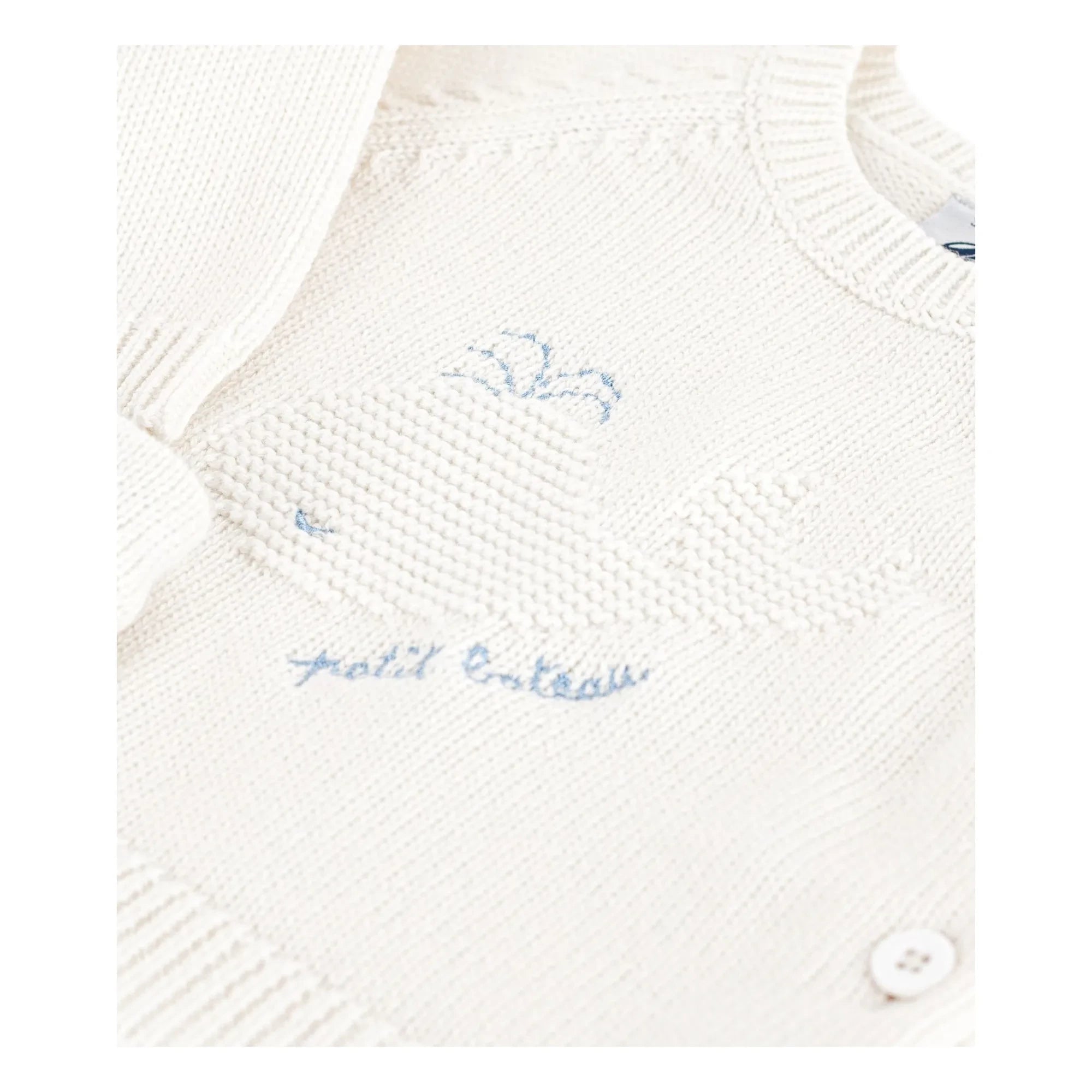 Petit Bateau - Conjunto de Jersey y Pantalón de Lana Ballena | Blanco