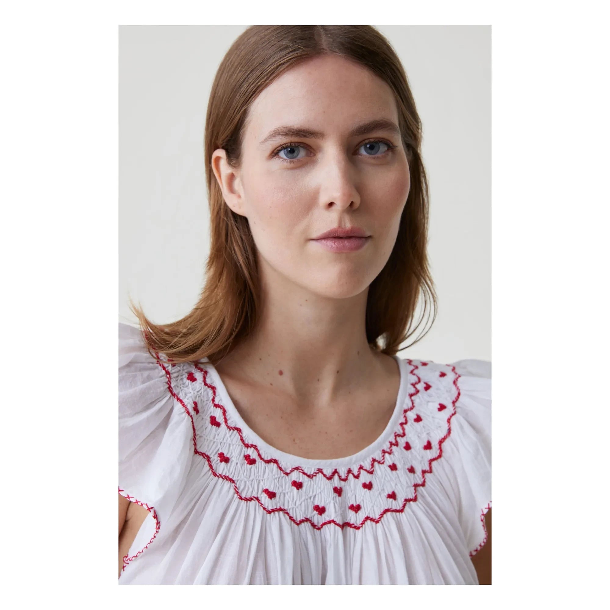 Scarlette Ateliers - Camisón bordado a mano Dona | Rojo