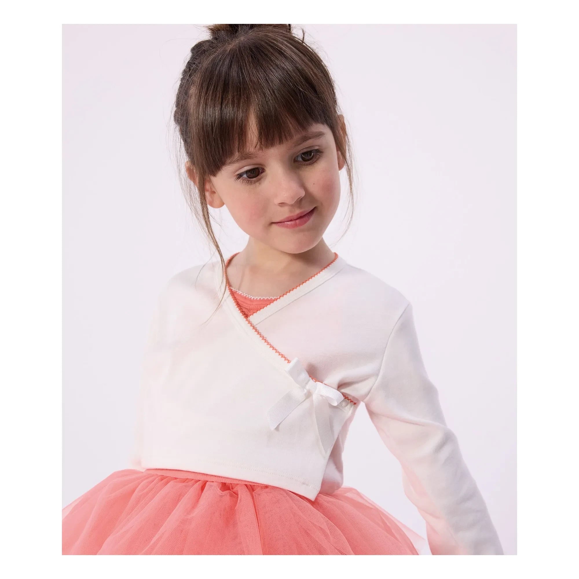 Petit Bateau - Chaleco Cache Coeur Liso | Blanco