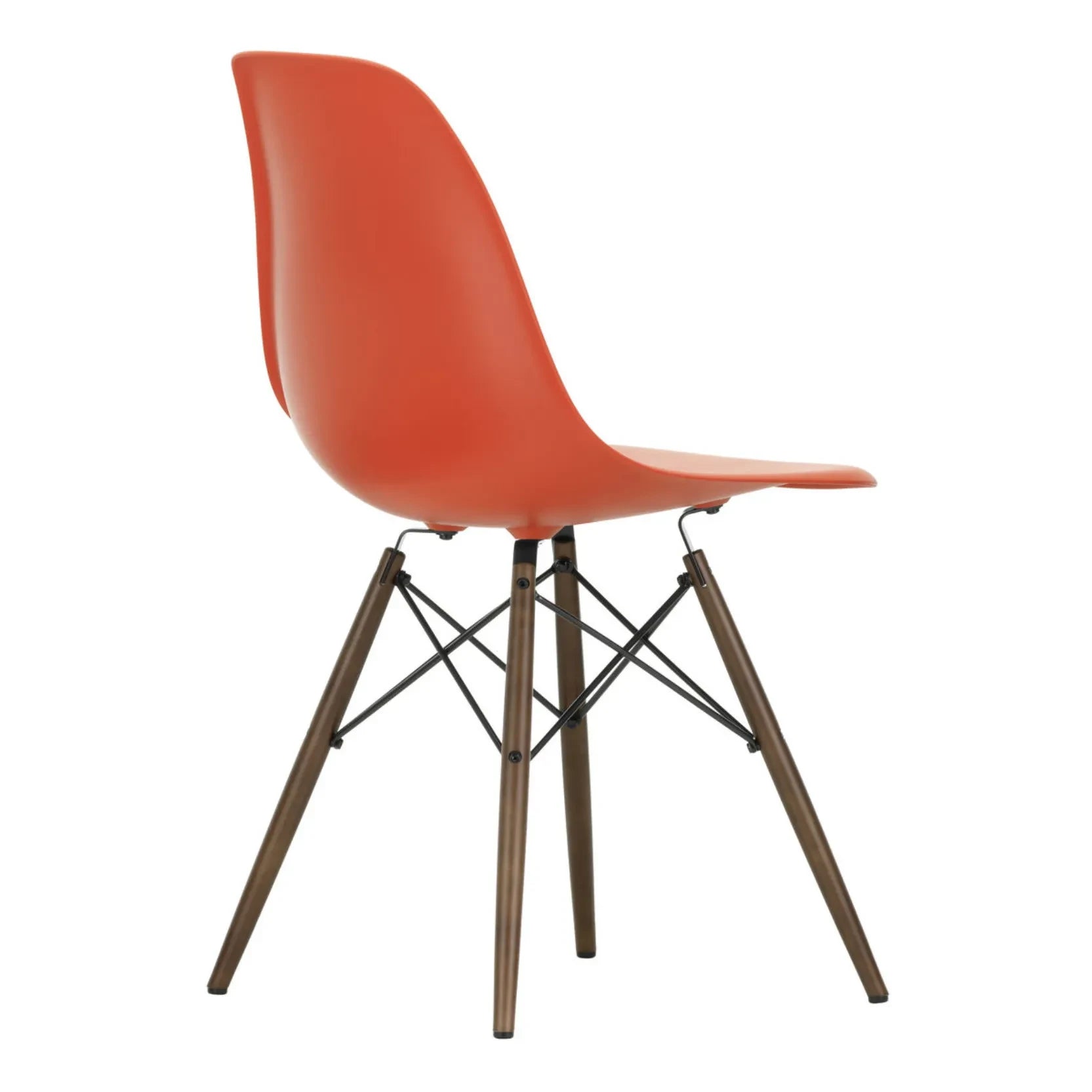 Vitra - Silla de plástico DSW - base de arce - Charles & Ray Eames | Rojo amapola