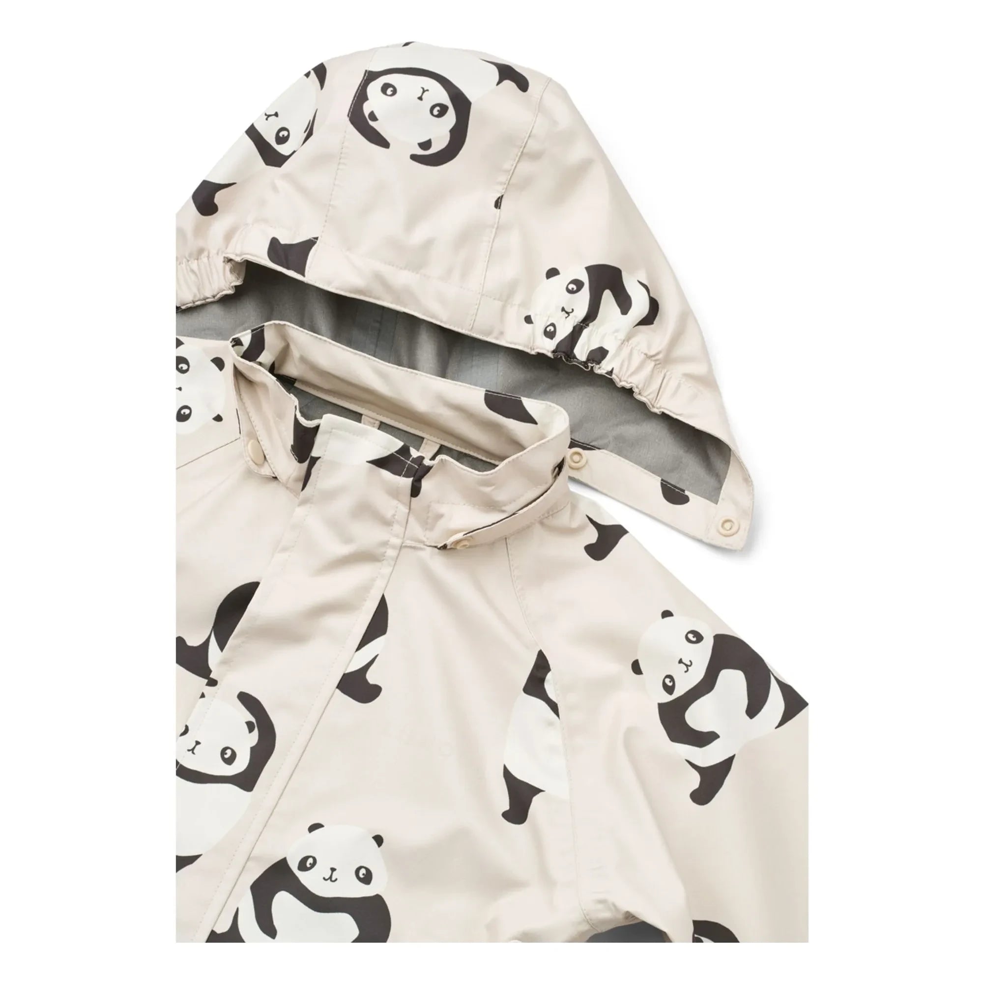 Liewood - Conjunto de chubasquero Pedia Pandas Fibras Recicladas | Gris carbón