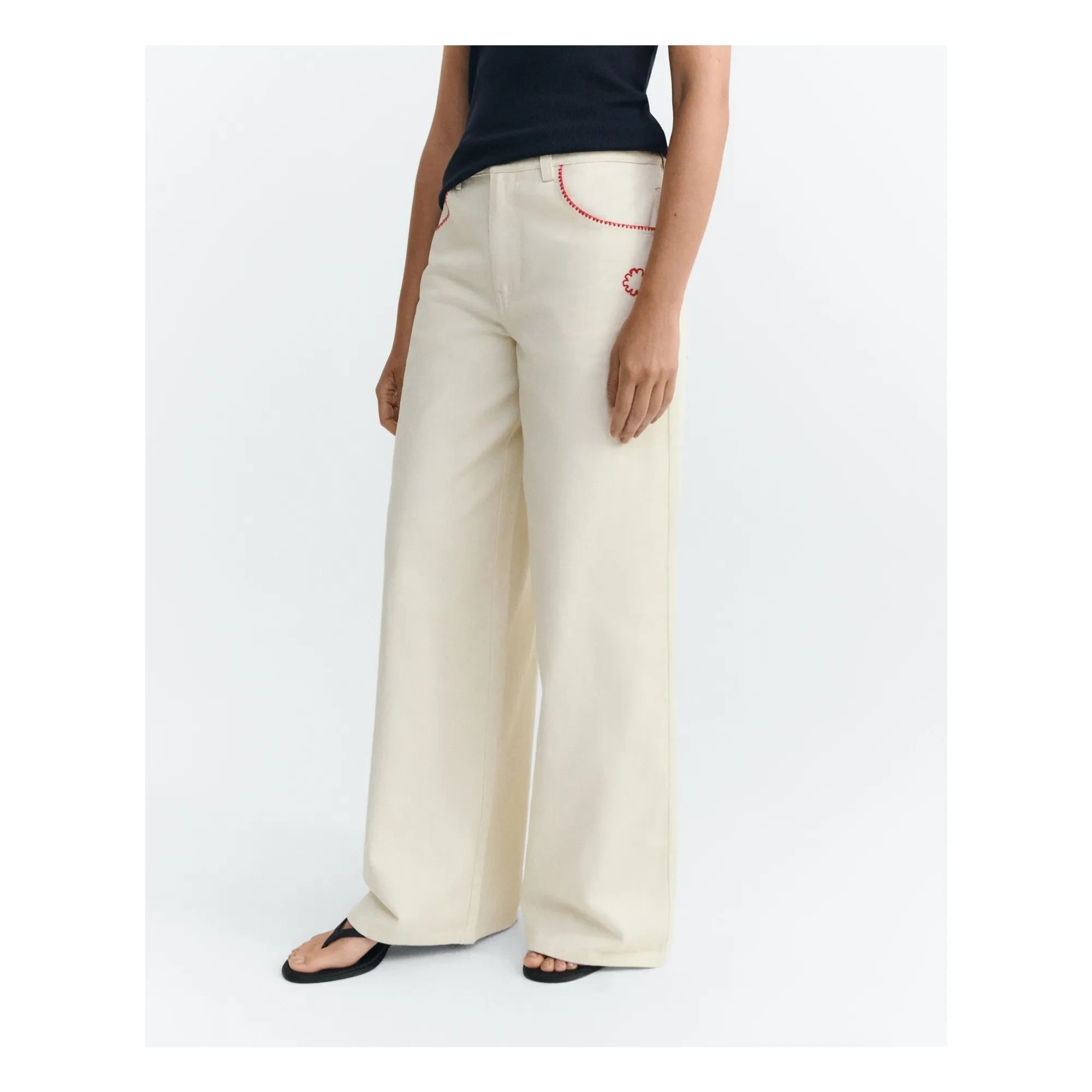 Thinking Mu - Pantalón Hedda de algodón orgánico | Crudo
