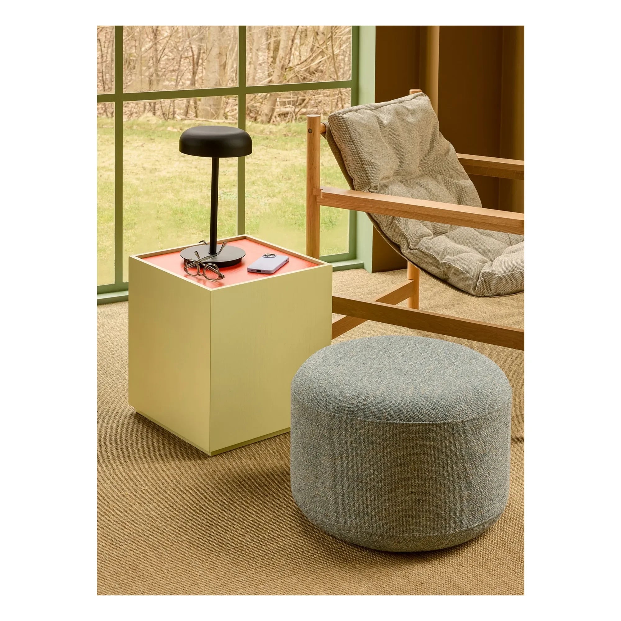 Hübsch - Sillón y reposapiés Heritage | Beige