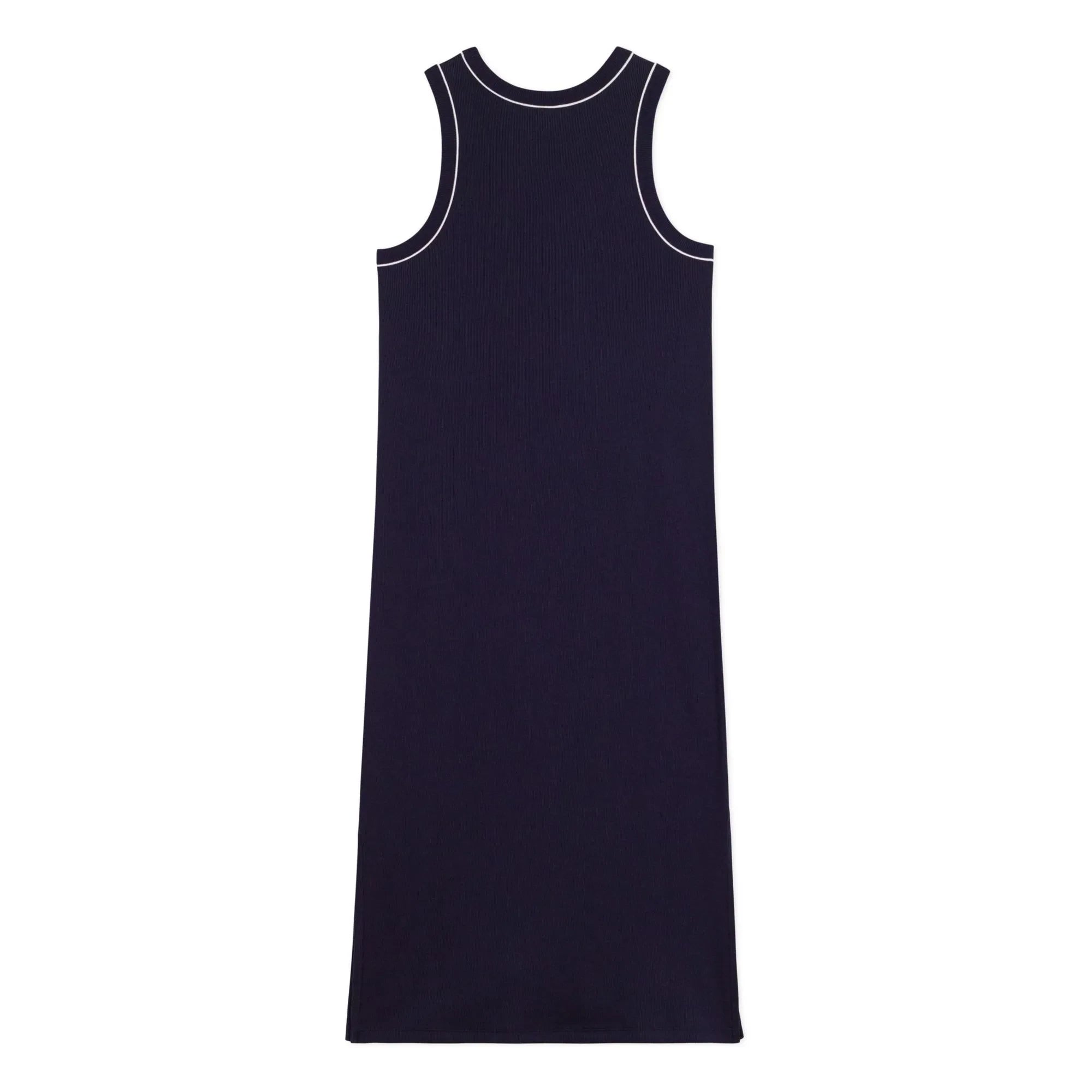 Petit Bateau - Vestido liso de canalé | Azul marino