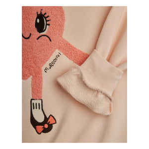 Mini Rodini - Corazón de sudor de algodón orgánico | Rosa claro