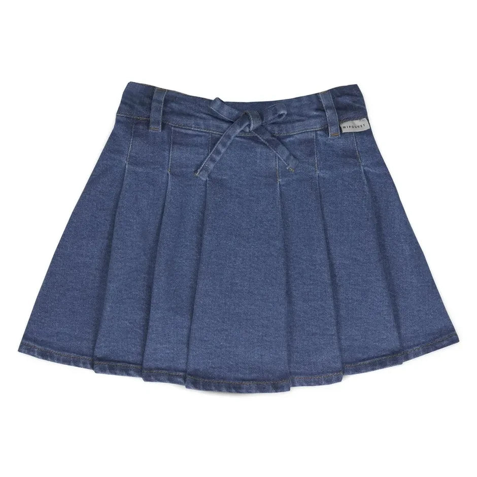 Mipounet - Juliette Piliseli Denim Etek | Mavi