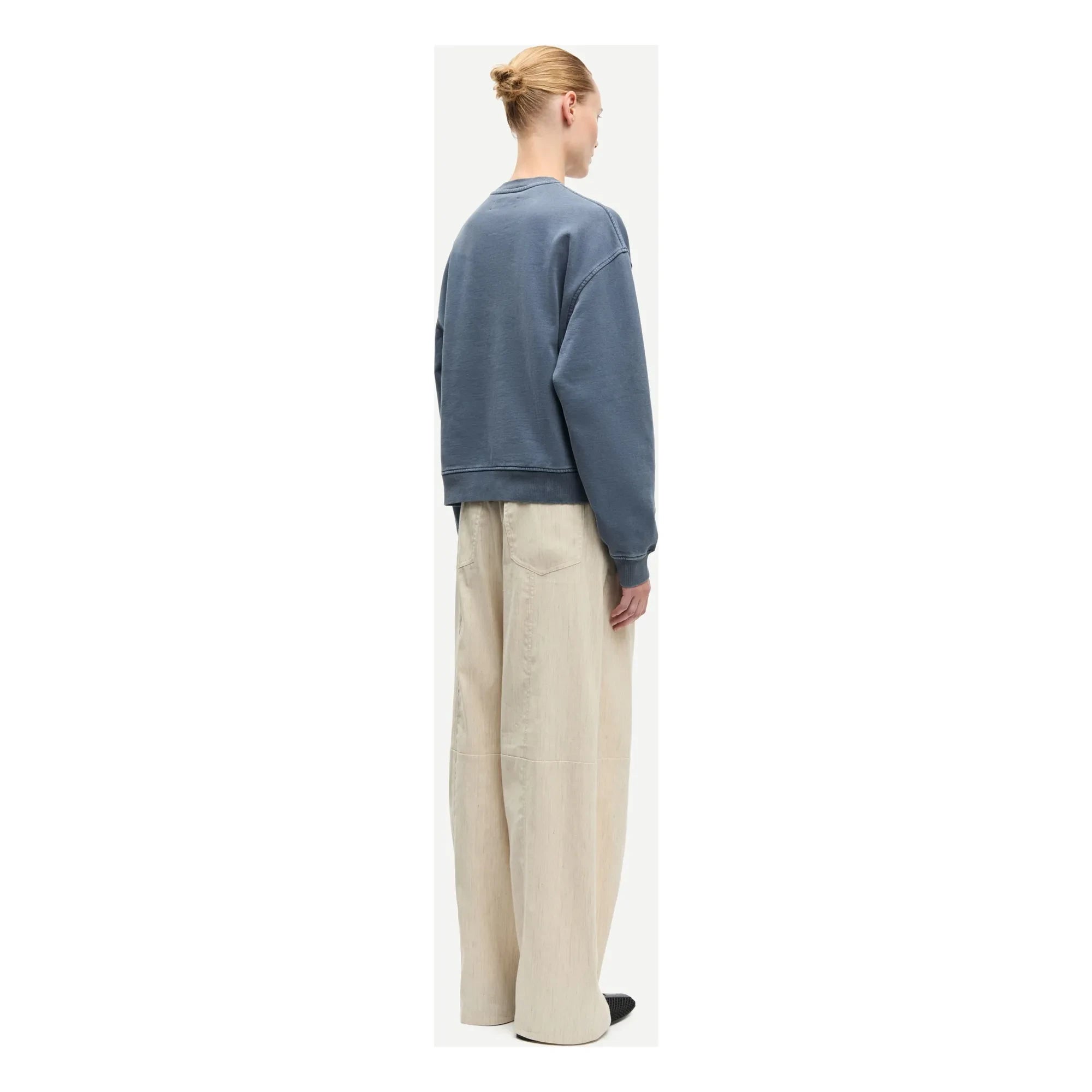 Samsoe Samsoe - Savan organik pamuk sweatshirt | Gri mavi