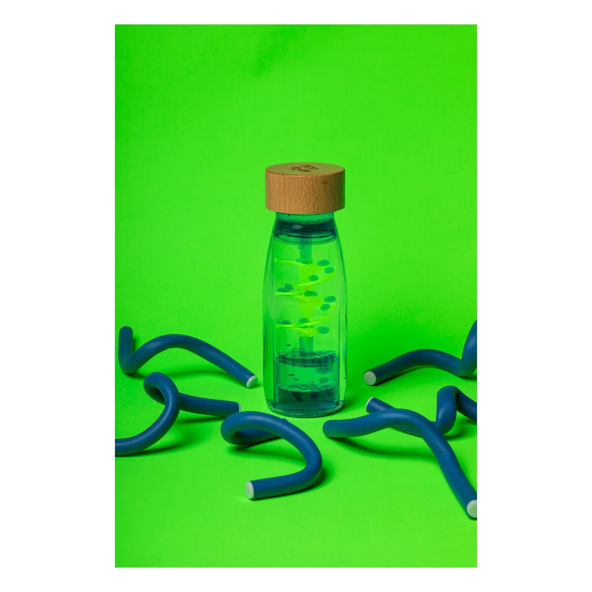 Petit Boum - Botella sensorial espiral | Azul