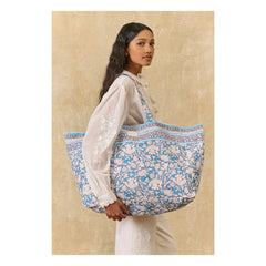 Louise Misha - Bolso tote de algodón Beverly | Azul claro