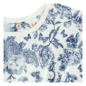 Tartine et Chocolat - Babero con mangas con revestimiento Toile de Jouy | Azul marino