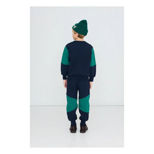 Tinycottons - Pantalones deportivos de algodón orgánico con bloques de color | Azul marino