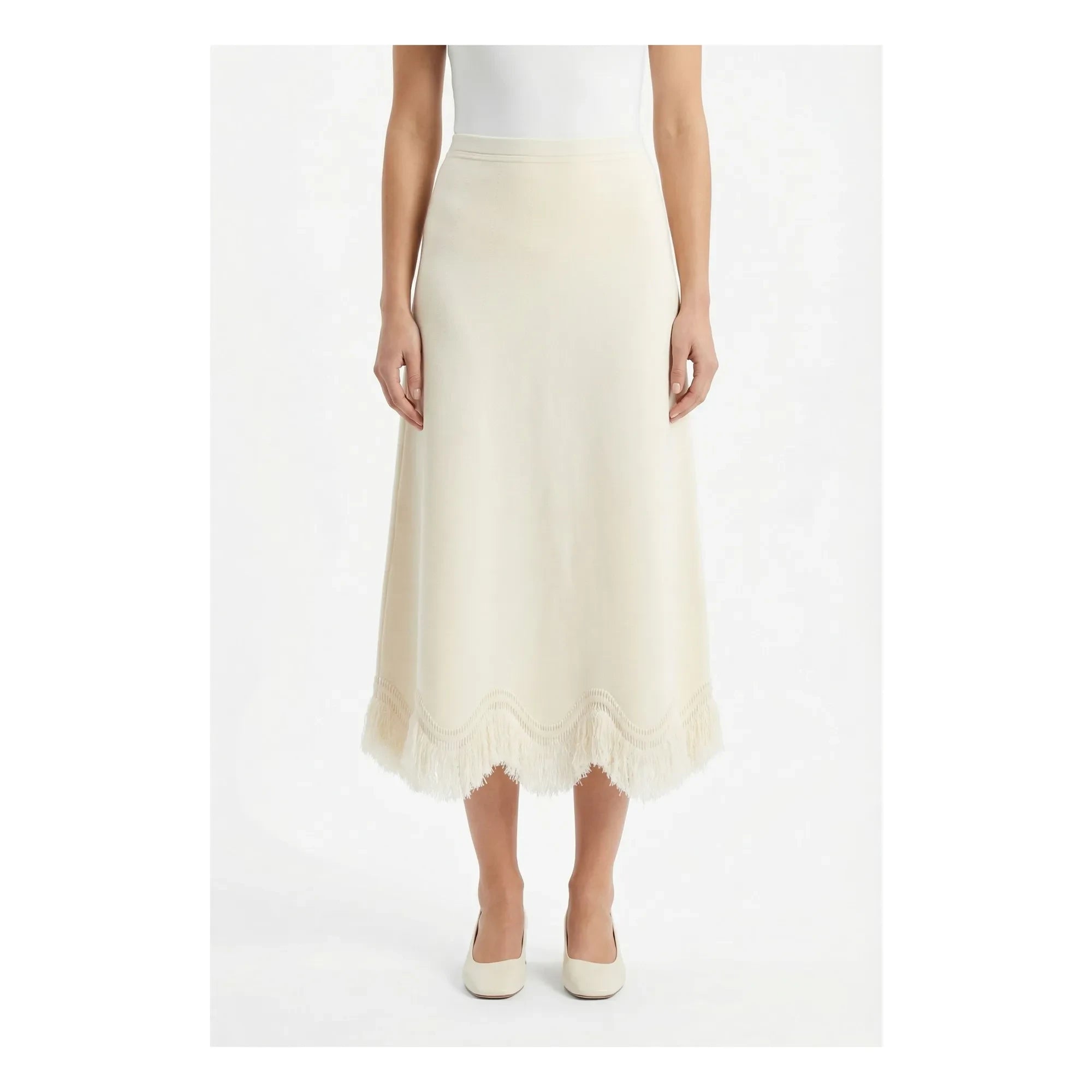 Ulla Johnson - Falda Paulina con Flecos | Crudo