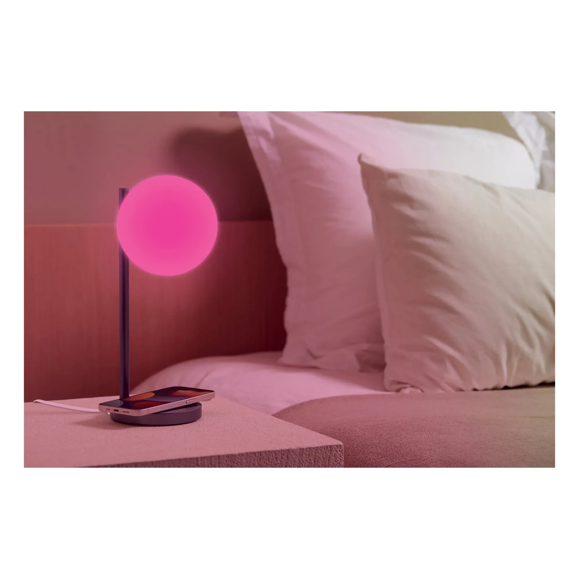 Lexon - Lámpara de mesa LED y estación de carga Bubble | Gris Acero