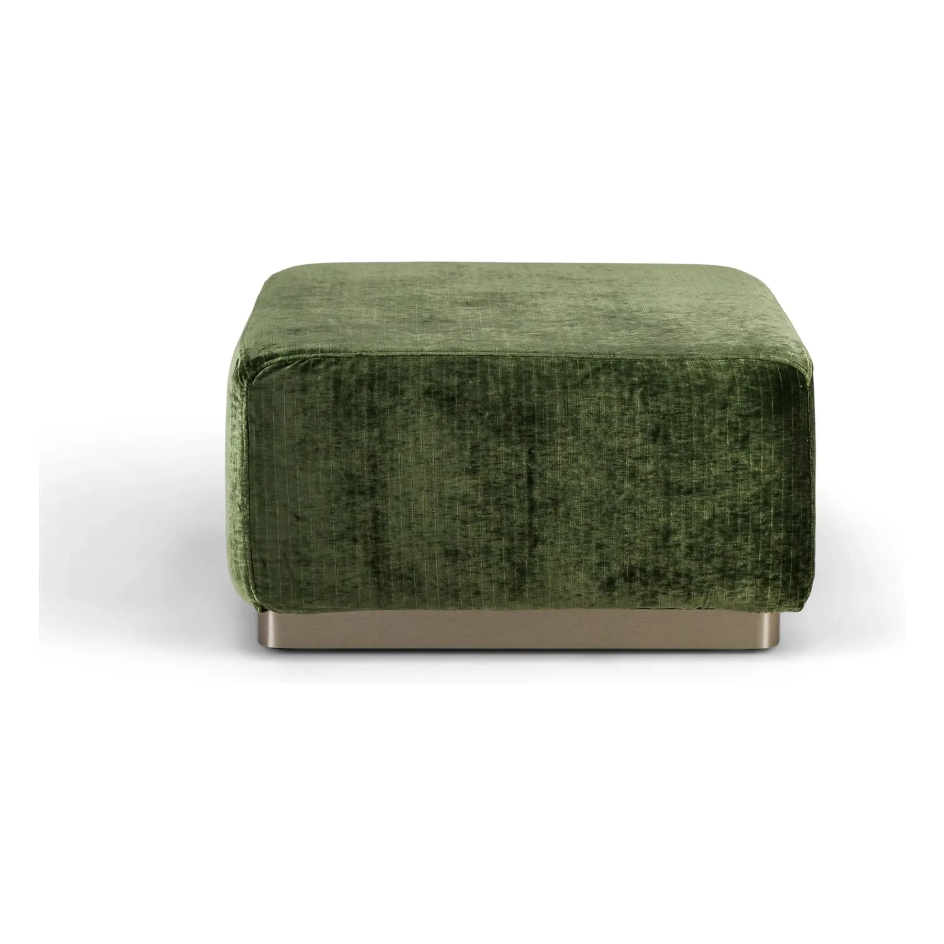 The Socialite Family - Puf redondo de pana brillante | Verde oliva