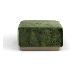 The Socialite Family - Puf redondo de pana brillante | Verde oliva