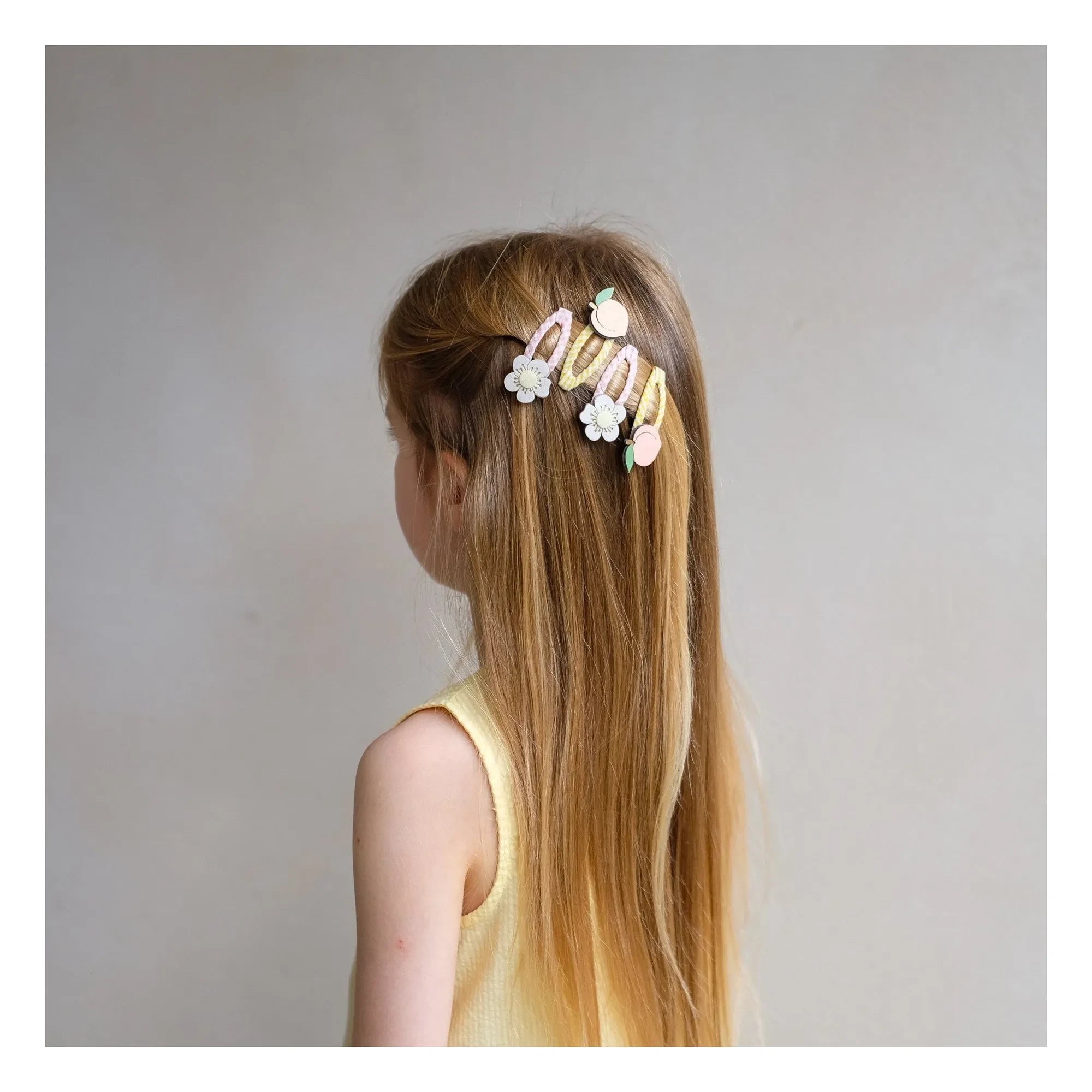 Mimi & Lula - Set de 4 pinzas para el pelo de melocotón y flor | Amarillo