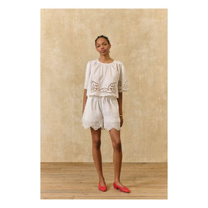 Louise Misha - Shorts Boxi de algodón orgánico | Blanco