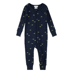 Petit Lem - Pijama de Canalé Saltamontes de Algodón Orgánico | Azul marino