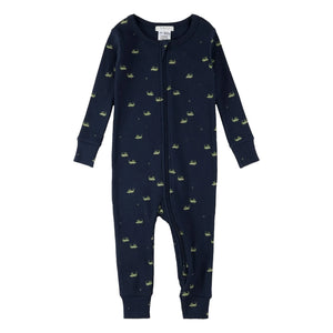 Petit Lem - Pijama de Canalé Saltamontes de Algodón Orgánico | Azul marino